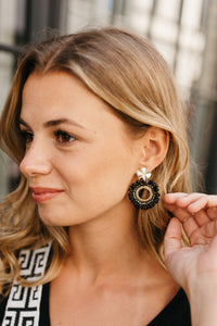 Earrings Black & Gold