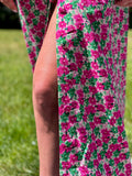 Stonefield Fashion - www.stonefieldfashion.be - Long Flower Dress Pink/Green