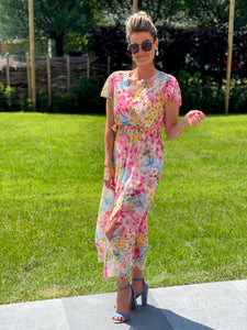 Stonefield Fashion - www.stonefieldfashion.be - Pink Floral Dress Amalfi