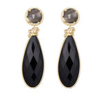 Stonefield Fashion - www.stonefieldfashion.be - Earrings Black & Gold (With Cat's-eye)